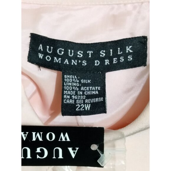 August Silk Womens Blush Button Front Shoulder Pads Shirt Dress Size 22W - Picture 8 of 8